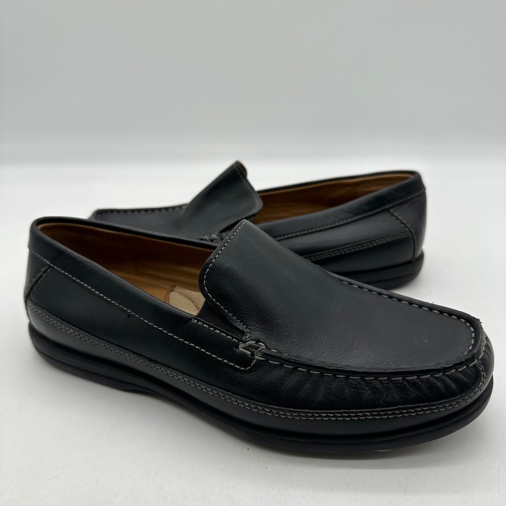 Johnston & Murphy 28-3981 Boys Size 4M Locklin Venetian Black Leather Loafers
